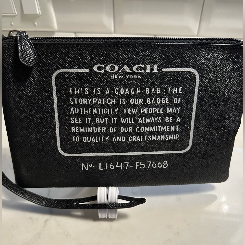 Coach Black Story Patch zip Pouch